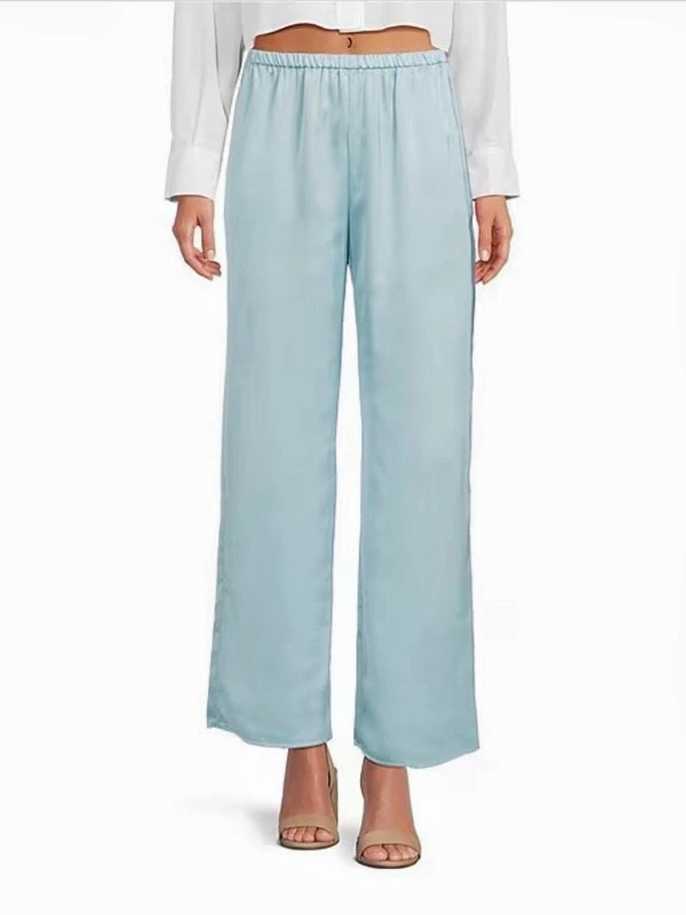 Gianni Bini Wide Leg Satin Pants in Blue Size Small NWT